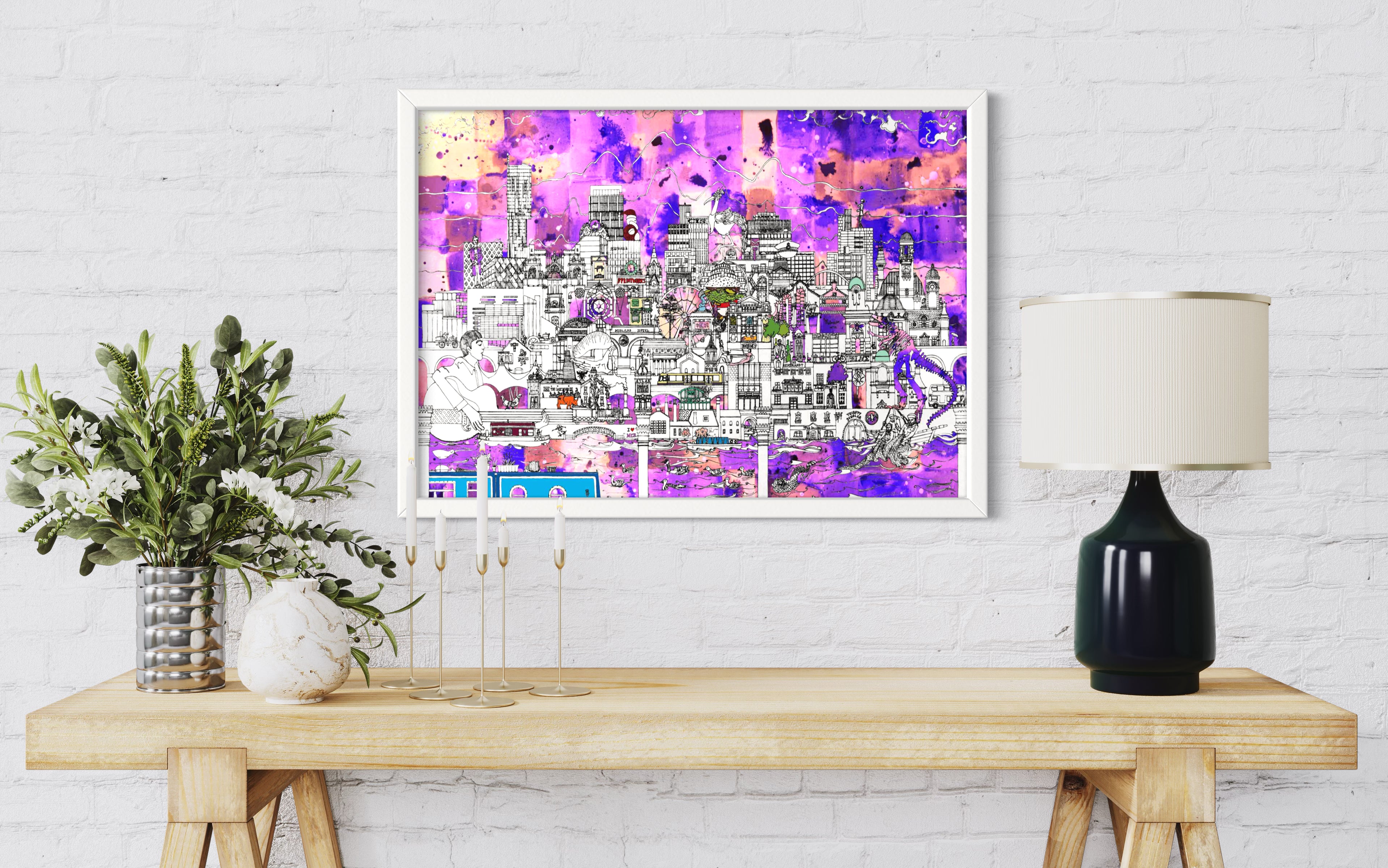 Manchester Skyline Purple