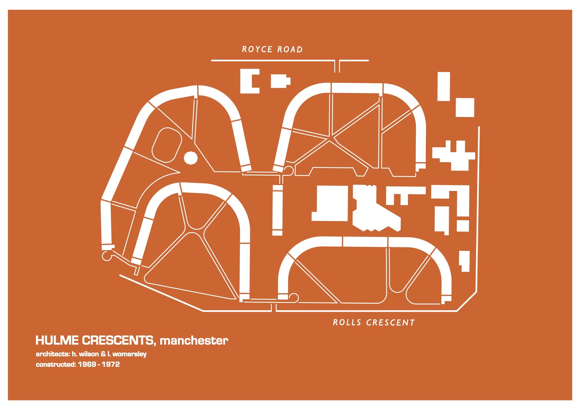 Hulme Crescent Manchester (Orange)