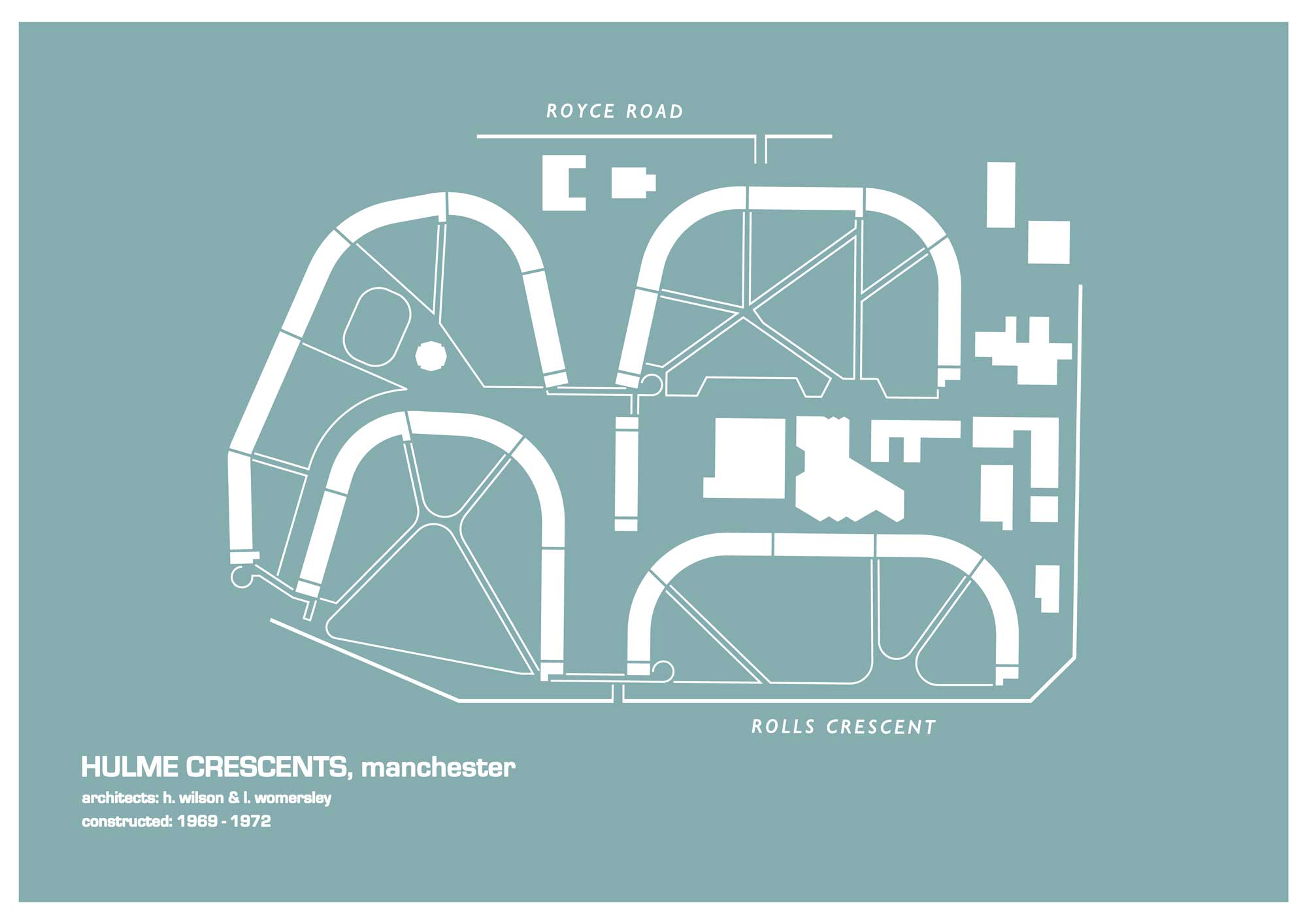 Hulme Crescent Manchester (Turquoise)