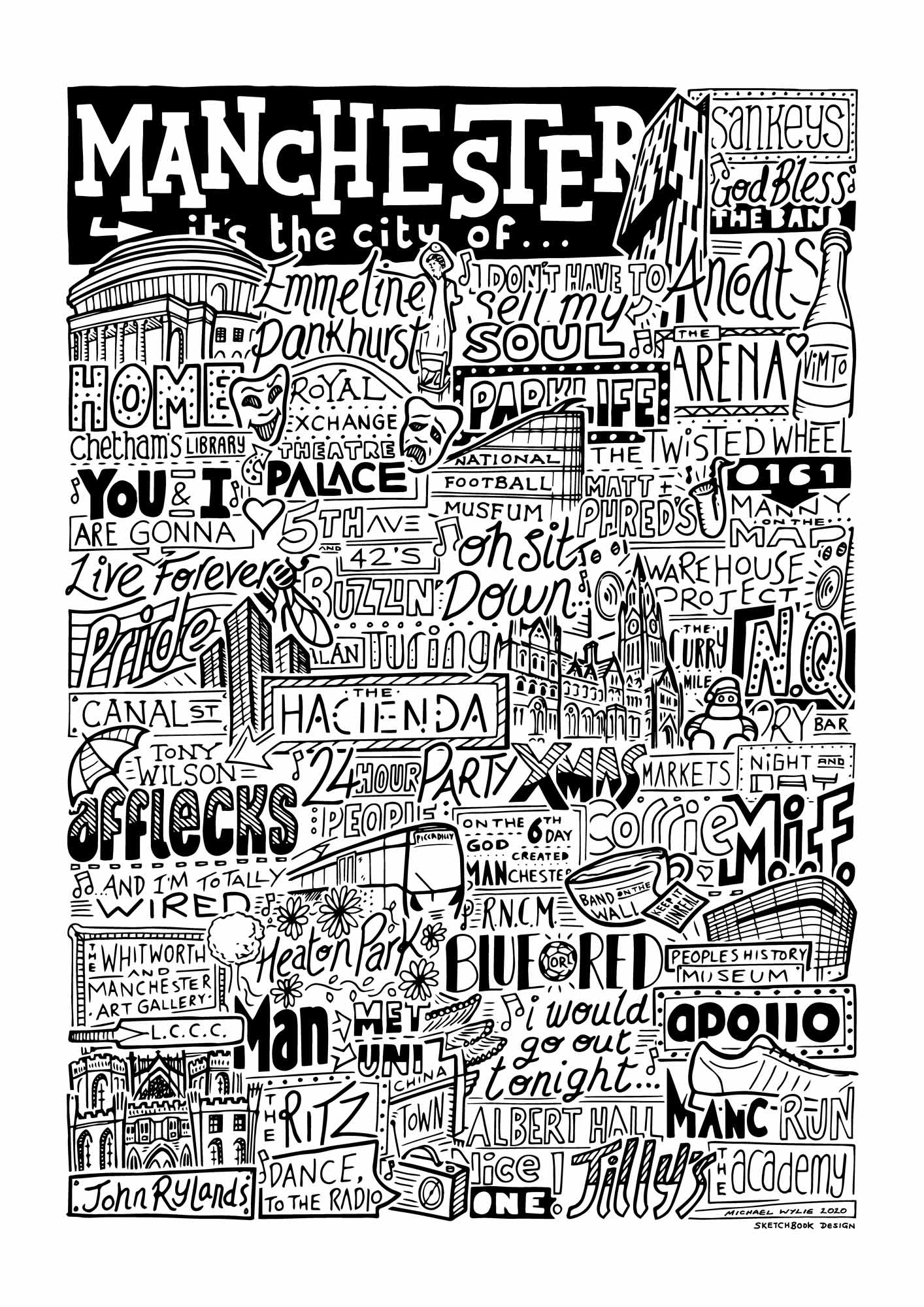 Manchester Landmarks Print