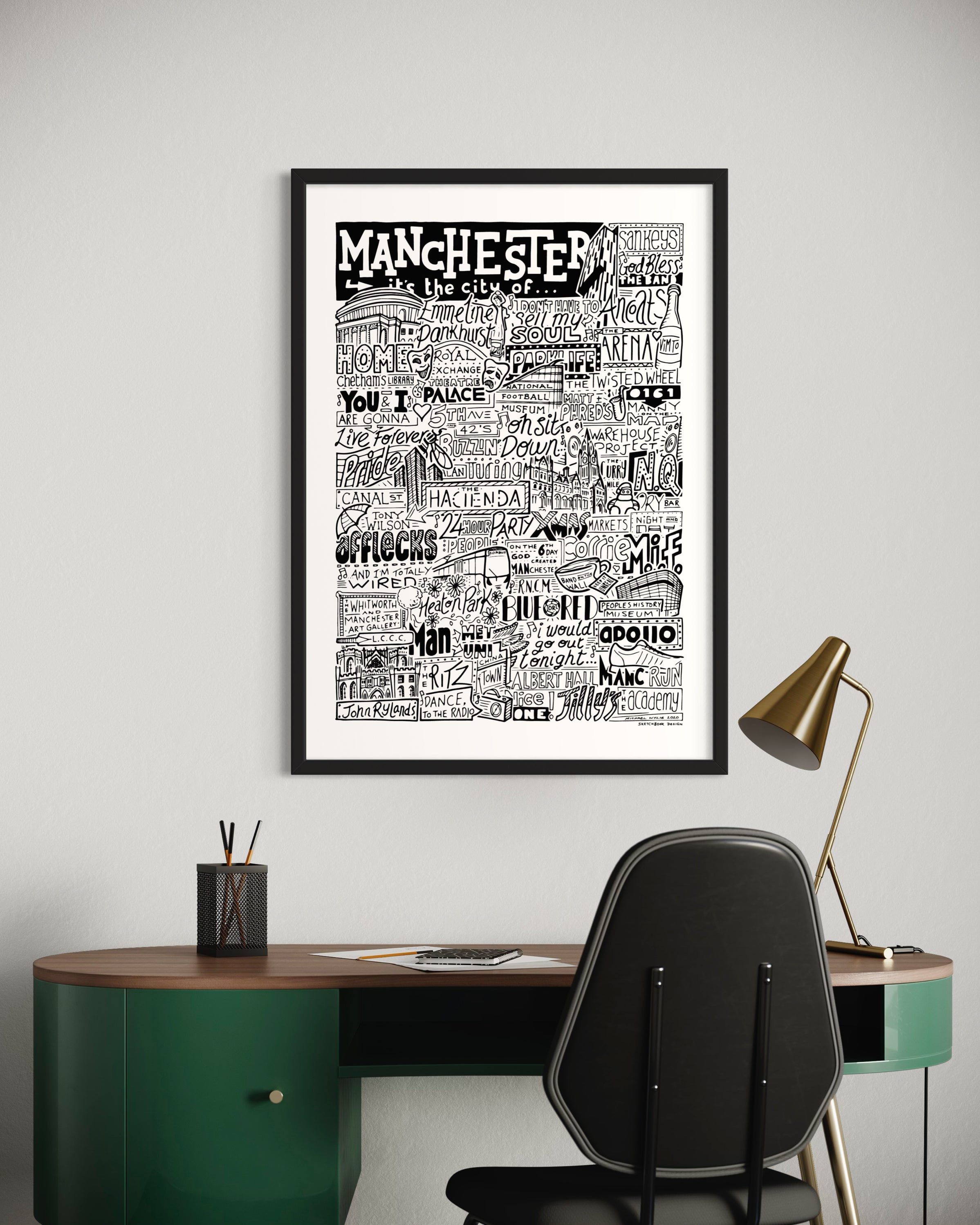 Manchester Landmarks Print