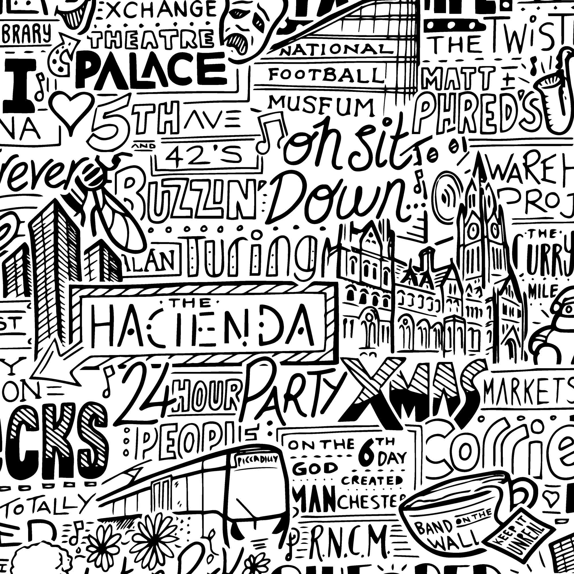 Manchester Landmarks Print