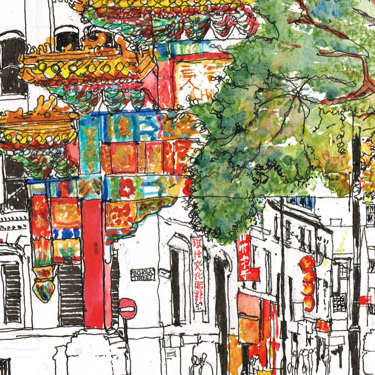 CHINATOWN WASHINGTON GICLEE CANVAS ART PRINT POSTER main image 1