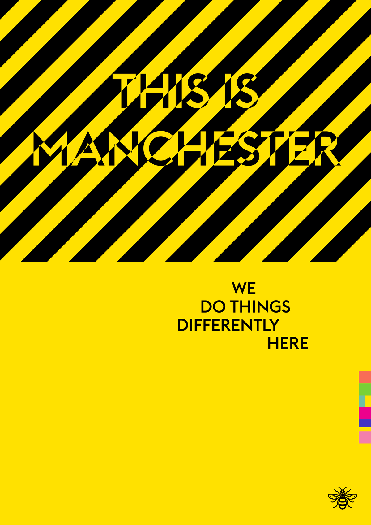 This is Manchester - typography / type / illustration framed art print ...